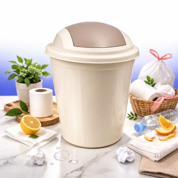 باسكت زبالة بغطاء متأرجح لسهولة الاستخدام والنظافة