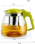 مقاسات وأبعاد براد زجاج 900 مل المقاوم للحرارة