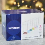 لقطة مقربة للقاعدة الملونة وسعة 33cl في كاسات لومينارك رينبو