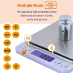 دقة وزن 0.1 جرام للقهوة باستخدام ميزان رقمي ستانلس 3 كيلو