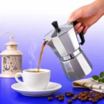 إبريق موكا بوت كلاسيكي من الألمنيوم السميك يعمل بمثابة ماكينة اسبريسو يدوية على البوتجاز