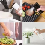 استخدام بخاخة زيت لرش رذاذ خفيف من زيت الزيتون فوق قطع السلمون والليمون قبل الشواء