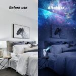 تأثير nebula projector على غرفة النوم قبل وبعد التشغيل.