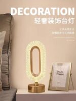⁦اباجورة مودرن كريستال فاخرة بتصميم بيضاوي - Bedside Lamp لإضاءة ديكور ساحرة⁩ - الصورة ⁦7⁩
