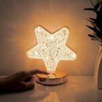 اباجورة مودرن كريستال بتصميم نجمة ذهبية - Bedside Lamp فاخرة تعمل باللمس للديكور وغرف النوم