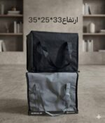 شنطة حرارية لحفظ الطعام متوفرة باللون الأسود واللون الرمادي بمقاس كبير للرحلات والعمل