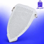 غطاء مكواة سيليكون حراري أبيض مخرم مزود بحلقات تثبيت معدنية مع خلفية متدرجة الزرقة