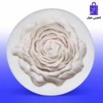 قالب سيليكون أبيض دائري عالي المرونة بتجويف وردة جوري مجسمة عميقة