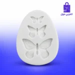 قالب سيليكون دائري أبيض تجاويف فيونكات على خلفية زرقاء
